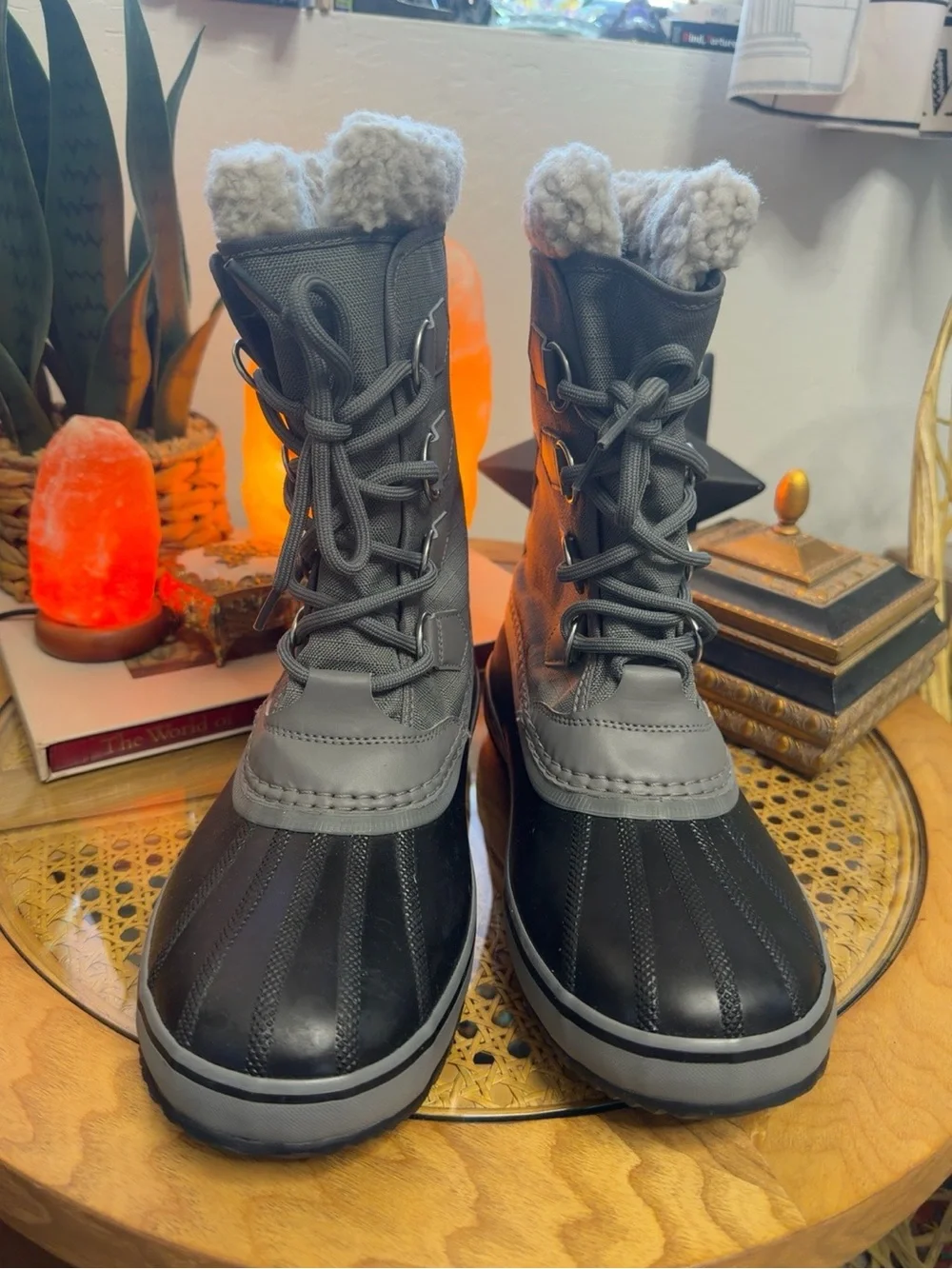 Sorel 1964 Pac Nylon Waterproof Winter Boots Gray/Black Men’s 8